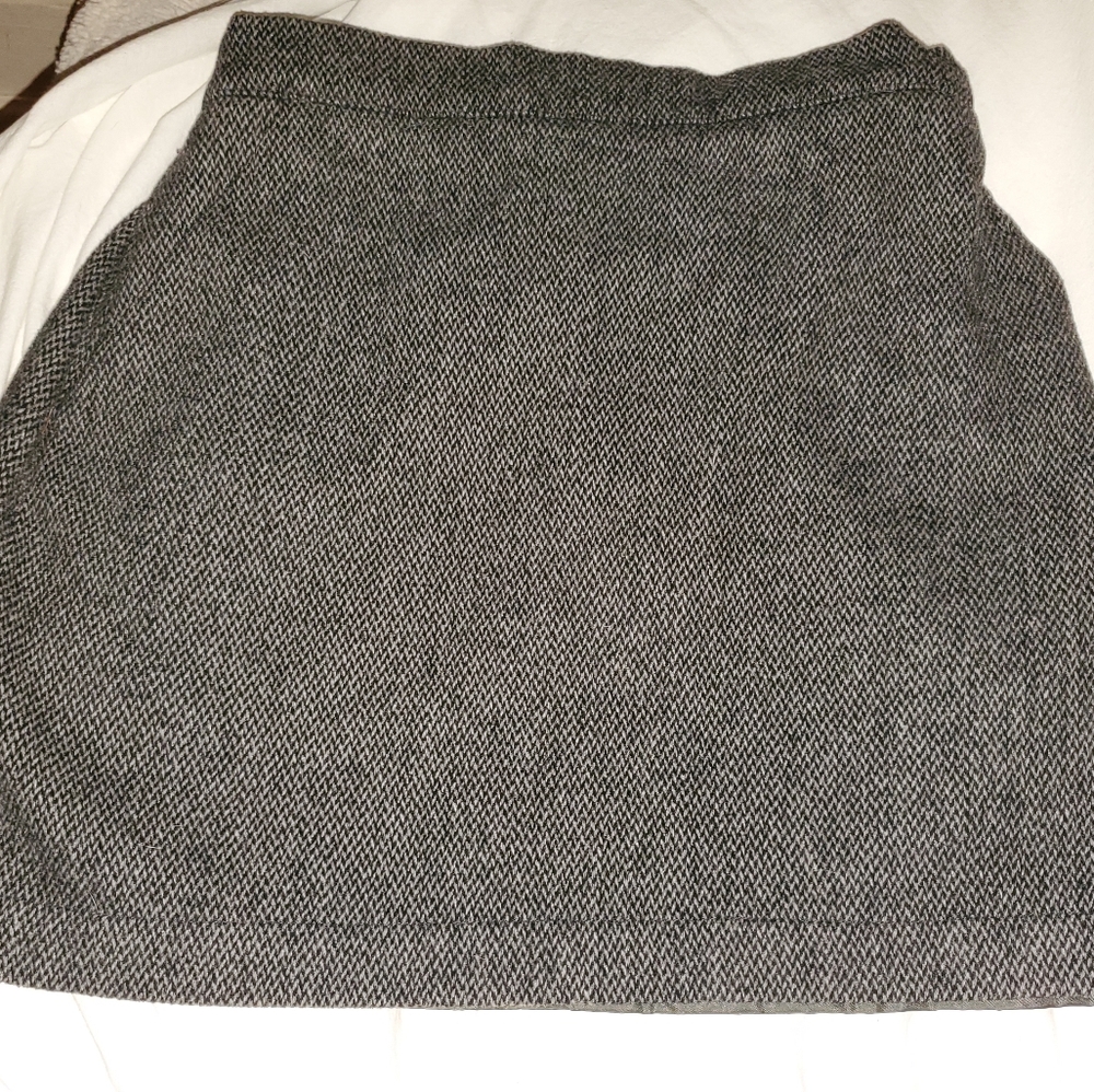 Vintage Jack Wills Black Tweed Wool Mini Skirt Size 4